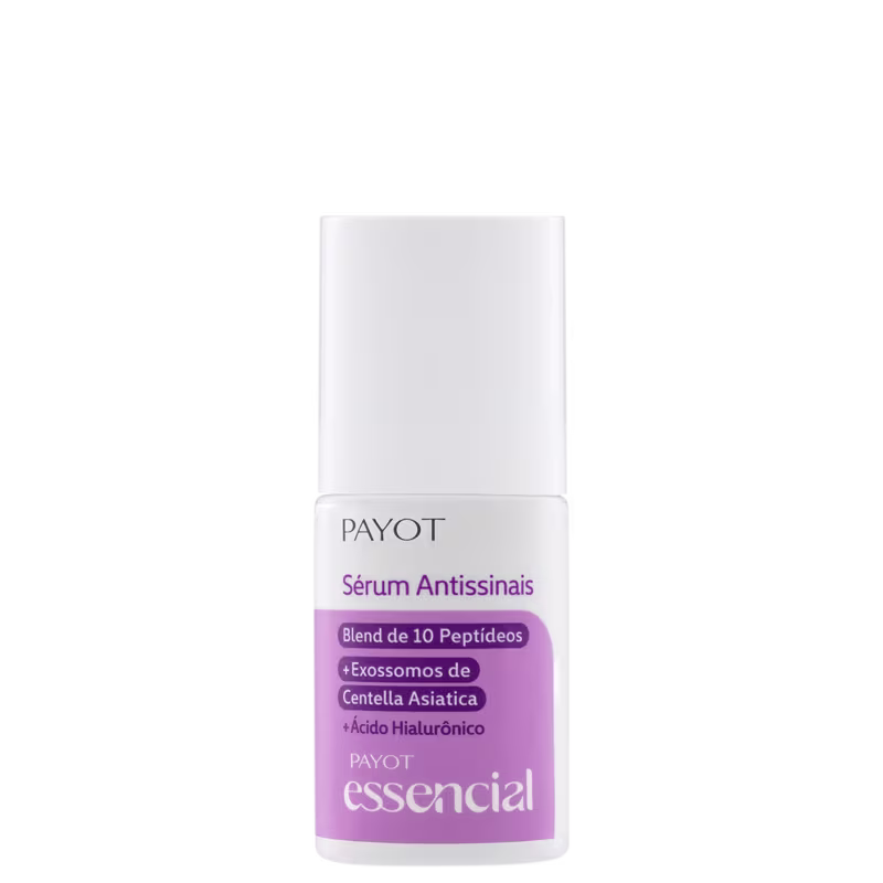 Frasco do sérum antissinais Essencial, da marca Payot.