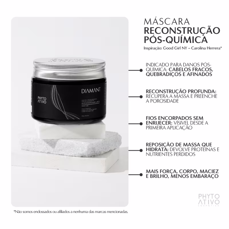 Máscara Diamant Reestruturação e Reconstrução Phyto Ativo 300g