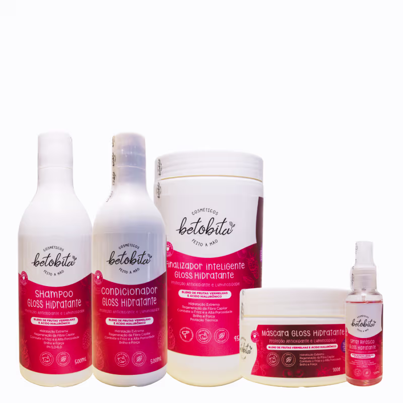 Kit Gloss Hidratante Completo - BetoBita | Hidratação Profunda e Brilho Intenso