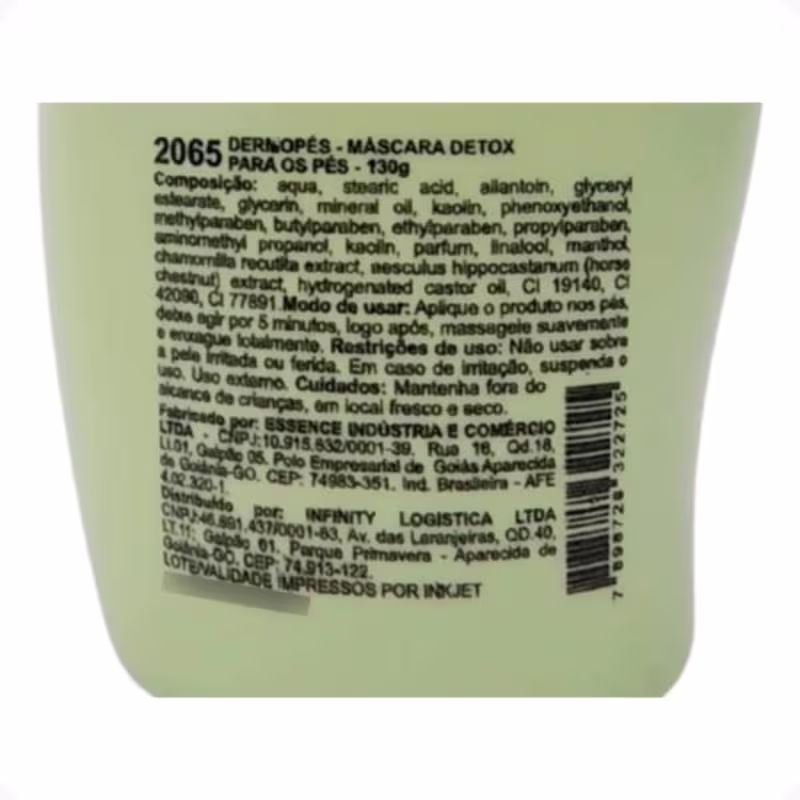 Máscara para os Pés Abelha Rainha Dermopés Argila Verde, 130g.