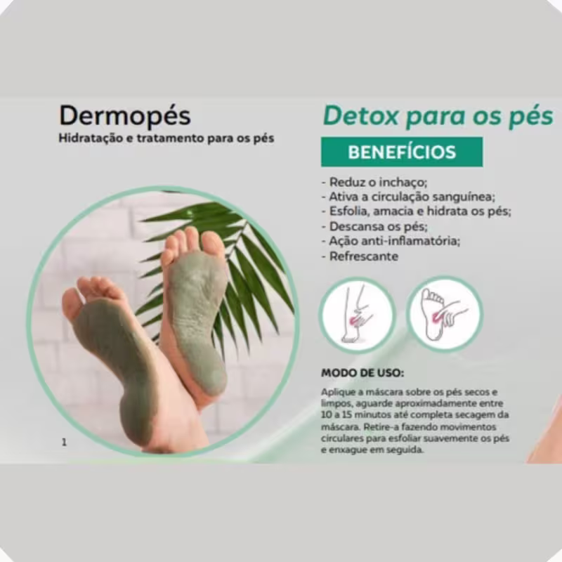Máscara para os Pés Abelha Rainha Dermopés Argila Verde, 130g.