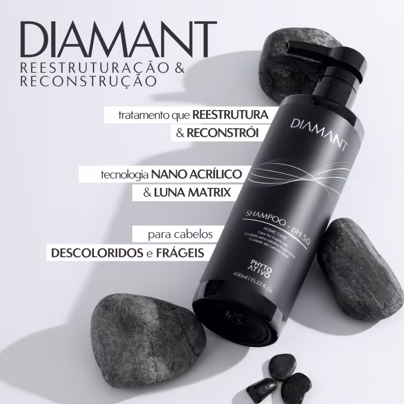 Shampoo Diamant Reestruturação e Reconstrução Phyto Ativo 450ml