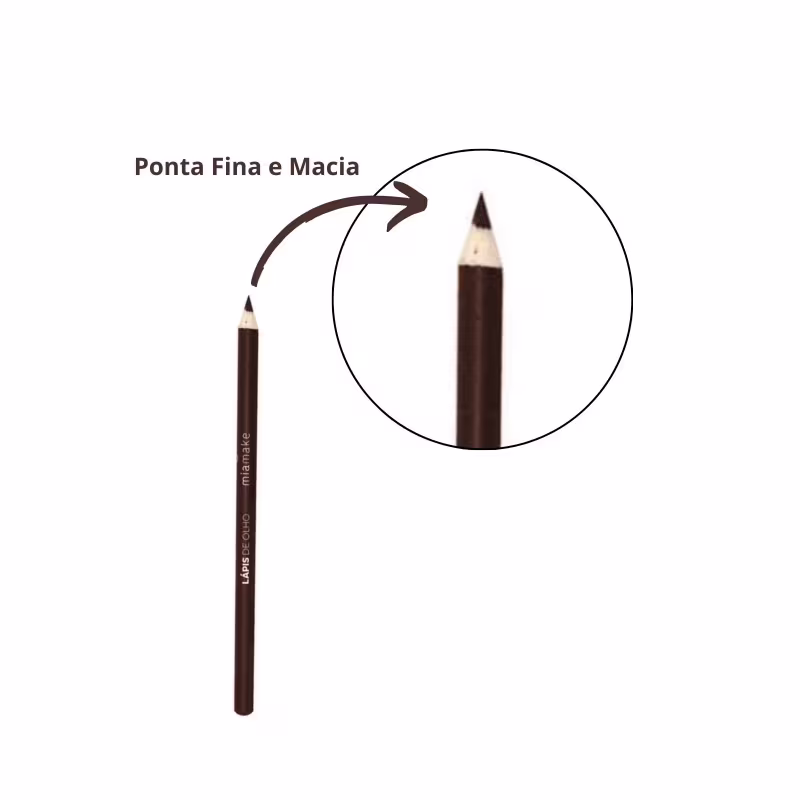 Lápis de Olhos com Apontador Resistente a Água Marrom Mia Make