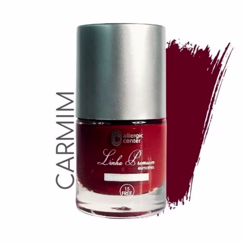 Esmaltes Hipoalergênicos Premium 15 Free 7ml Allergic Center Cor:Carmim