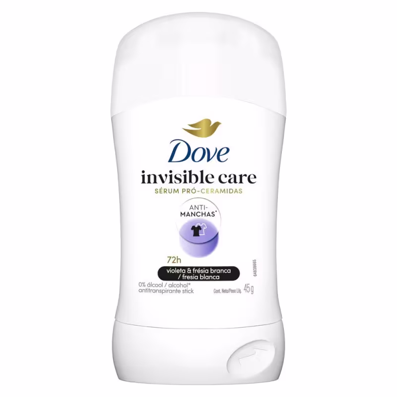 Desodorante Antitranspirante Stick Dove Invisible Dry 45g