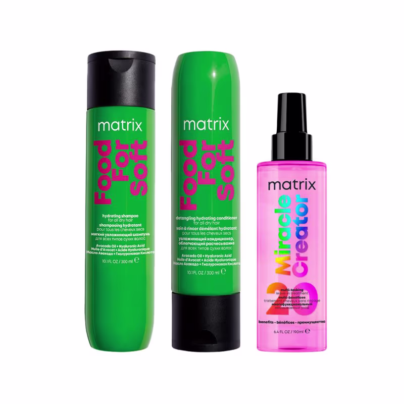 Kit Matrix Food For Soft - 2 Produtos + Miracle Creator Leave-In 200ml