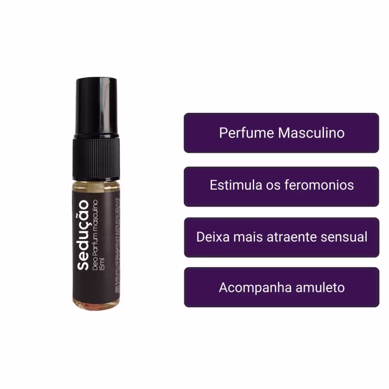 Perfume Masculino com Feromônios Kalya Pherome Sedução Deo Parfum, 15ml.