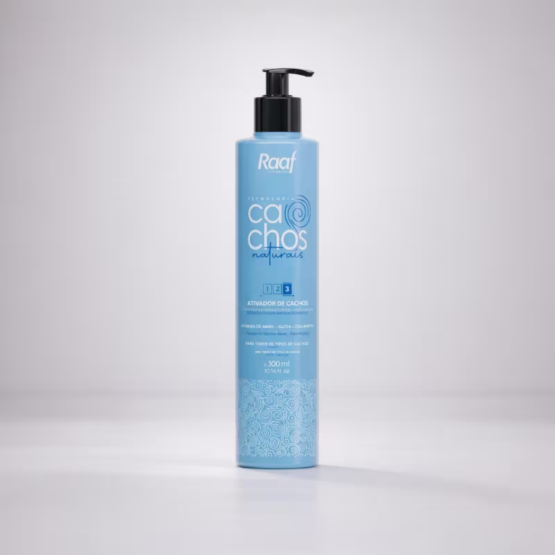 Kit Cachos Naturais Completo Shampoo, Máscara + Ativador de Cachos Raaf Cosmetics