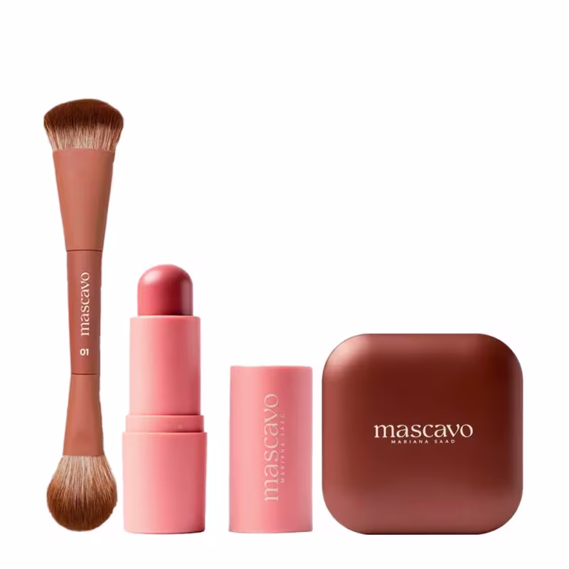 Kit Mascavo Pincel 01 + Blush Maple 6G + Bronzer Sunset 8G