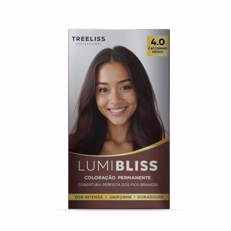 Coloração Lumi Bliss Treeliss 60g Cor:LUMI BLISS N° 4.0 CASTANHO MÉDIO