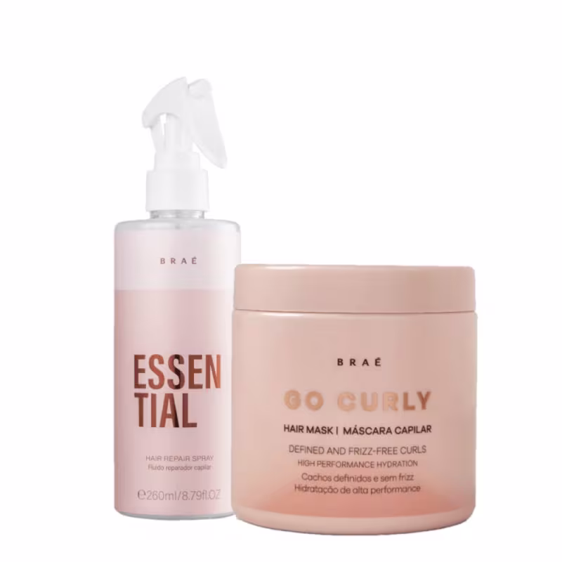 Kit Braé Go Curly + Essential, 2 produtos.