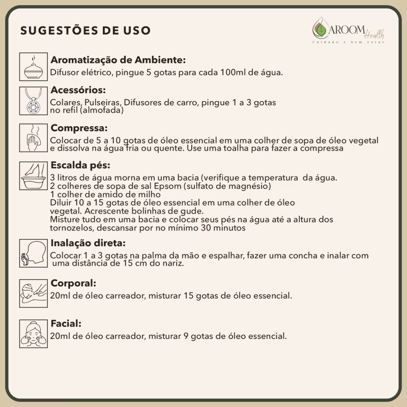 Óleo Essencial Pimenta Rosa - puro 10 ML - Aroom Health