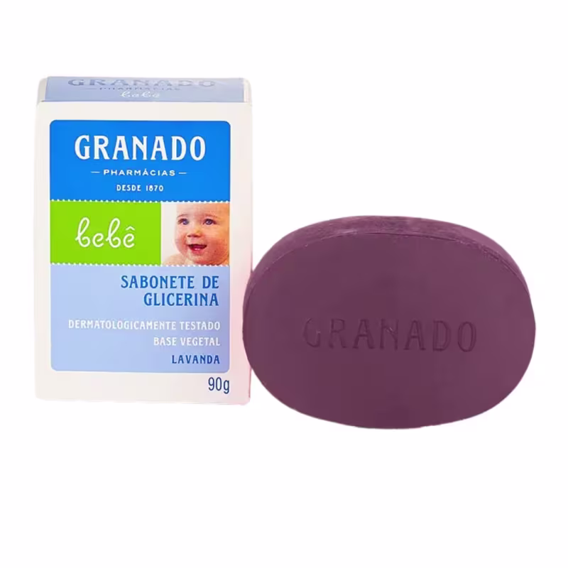 Kit Sabonete em Barra de Glicerina Granado Bebê Lavanda 90g c/4 unidades