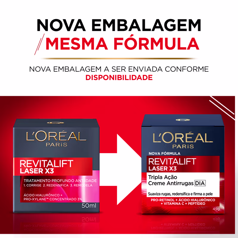 L'Oréal Paris Revitalift Laser X3 - Creme Facial Antissinais 50ml