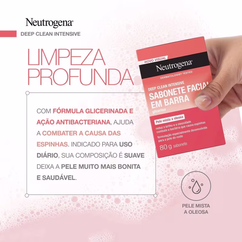 Neutrogena Deep Clean - Sabonete em Barra Facial 80g