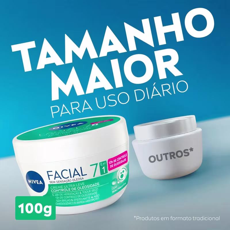Creme Facial Nivea 7 Em 1 Controle da Oleosidade Ultra Leve  100g