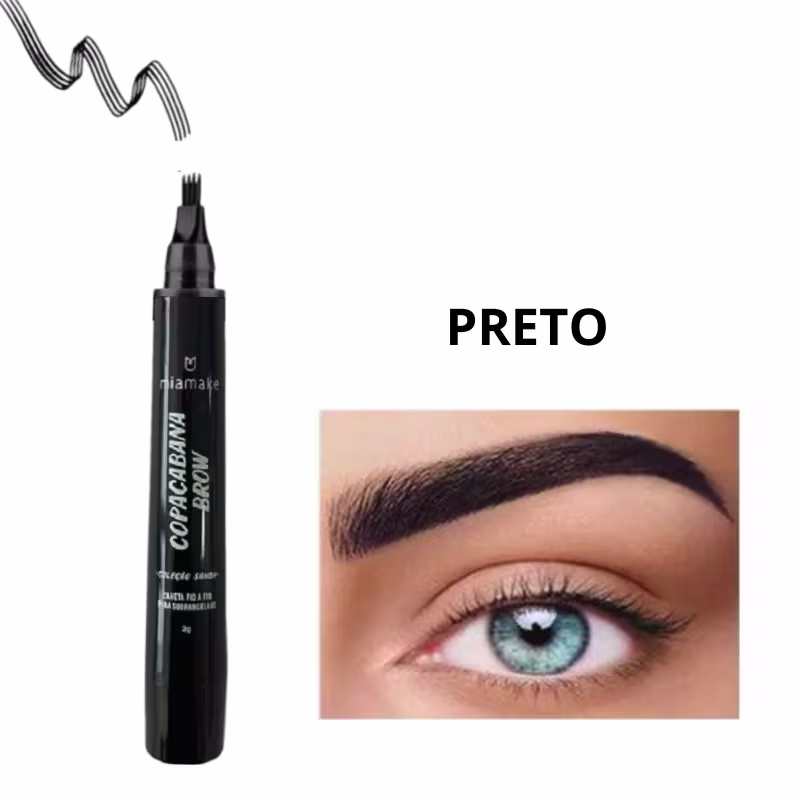 Caneta de Sobrancelha Fio a Fio Brow Copacabana Mia Make - Preto