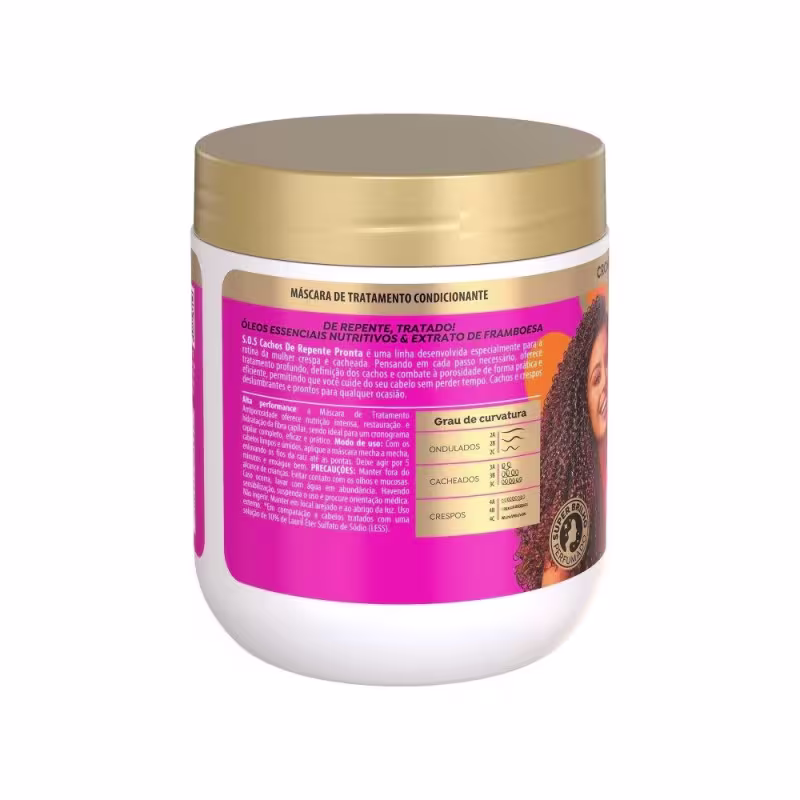 Kit Shampoo + Condicionador + Máscara Antiporosidade e Creme para Pentear SOS Cachos De Repente Pronta!
