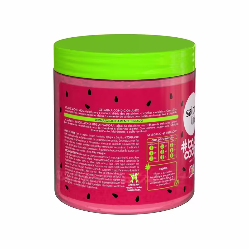 Kit Shampoo + Condicionador + Creme de Pentear 500gr e Gelatina 550g Melancia