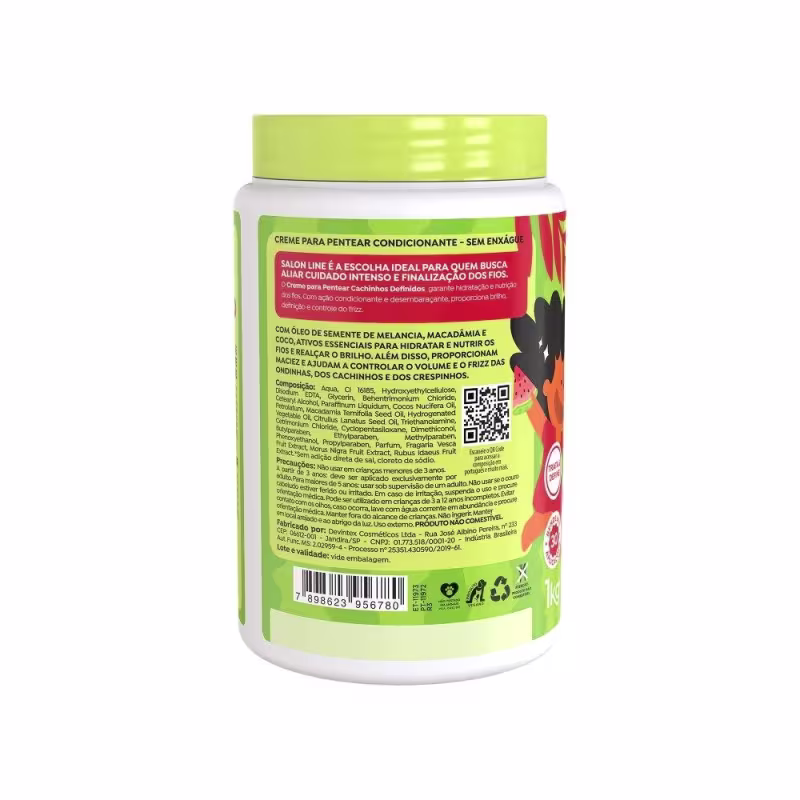 Kit Shampoo + Condicionador + Creme de Pentear 1KG e Gelatina 550g Melancia