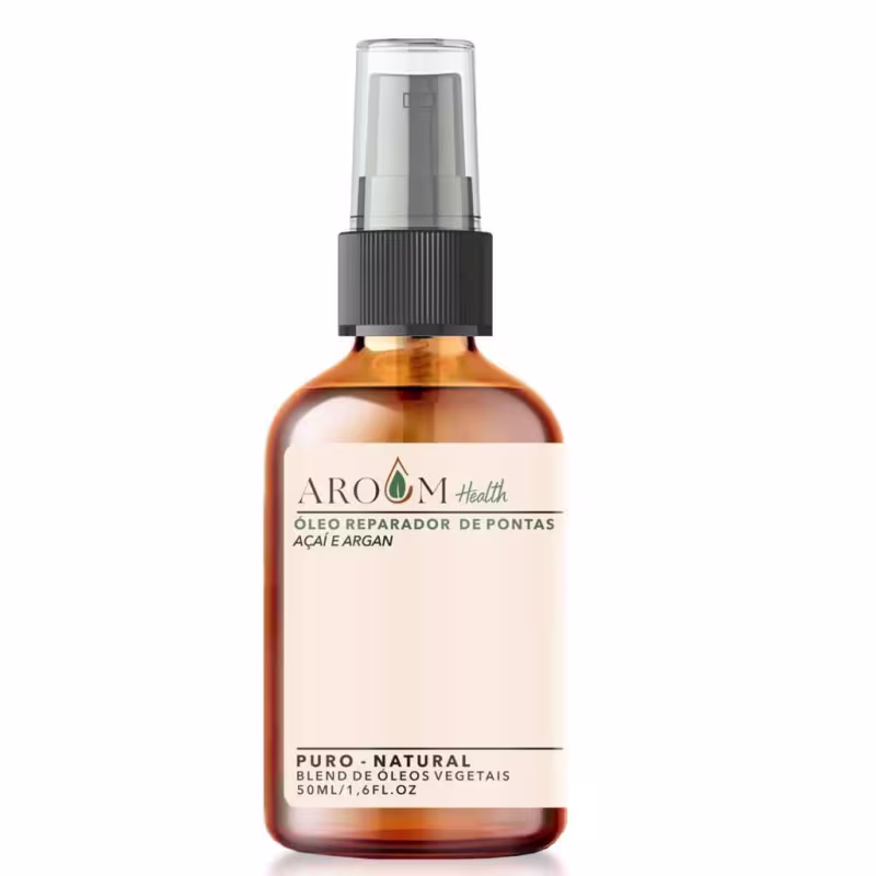 Óleo reparador de pontas Açaí e Argan, da marca Aroom Aromaterapia
