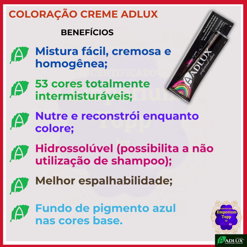 Adlux Cosméticos Professional Colors 4.0 Castanho Médio - Coloração Permanente 60g