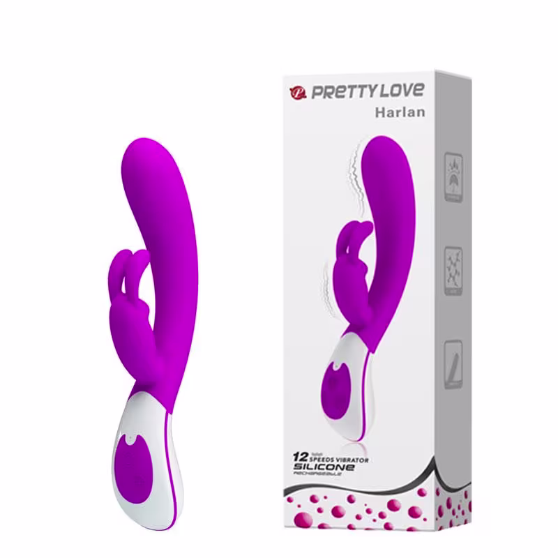 Vibrador Ponto G e Clitóris com 12 modos de Vibração 2 Motores Recarregável - Pretty Love Harlan