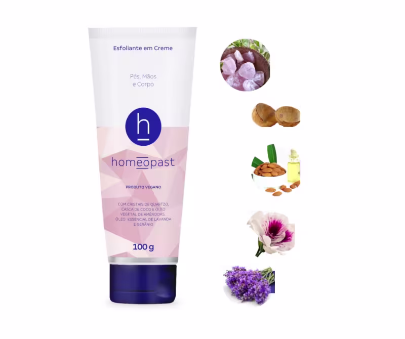Esfoliante Corporal em Creme Homeopast, 100g.
