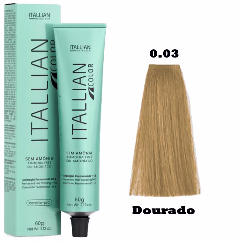 Coloração Itallian Color Sem Amônia 60g 0.03 Intensificador Dourado