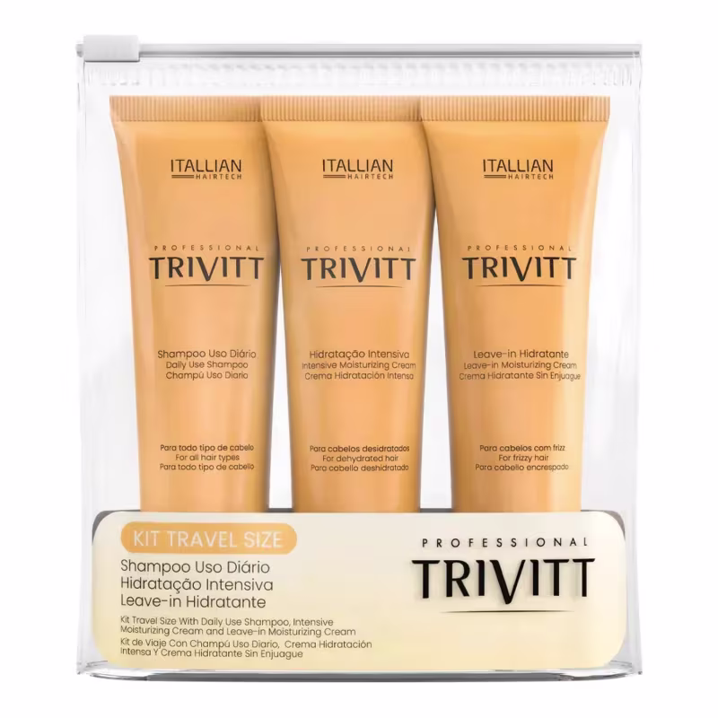 Kit Trivitt Travel Size (Shampoo Uso Diário 50ml + Hidratação 50ml + Leave-in 50ml)