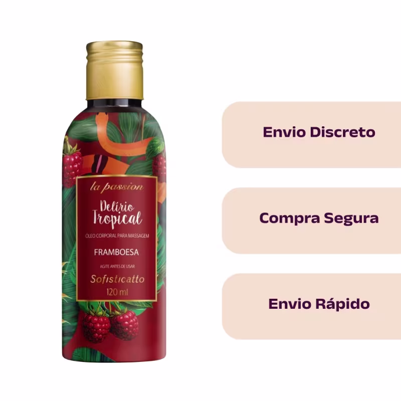 Óleo Beijável Para Massagem Corporal Framboesa Sofisticatto