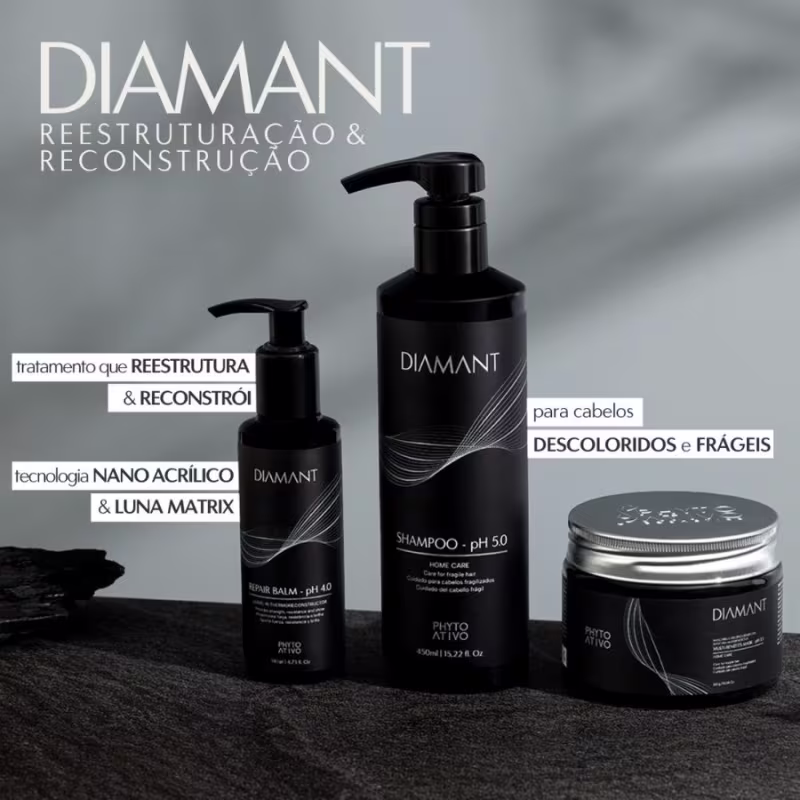 Kit Diamant Reestruturação e Reconstrução Phyto Ativo 3 Unidades