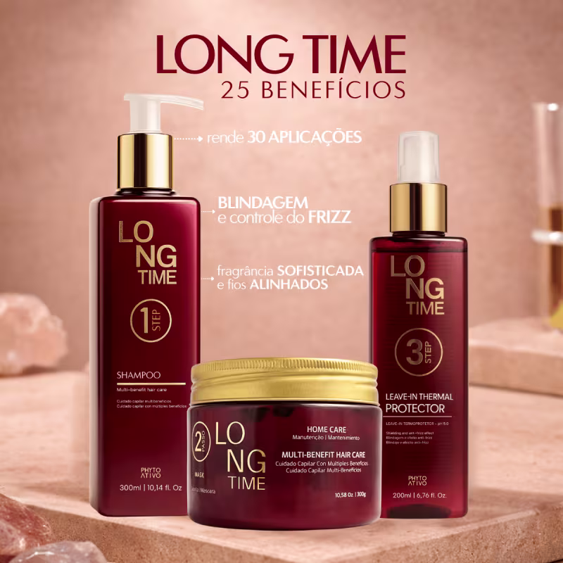 Kit Long Time Phyto Ativo Nutrição Biotecnológica 3 Unidades