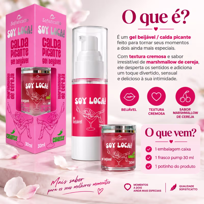 Soy Loca Calda Picante Beijável  Cereja 30ml Sofisticatto
