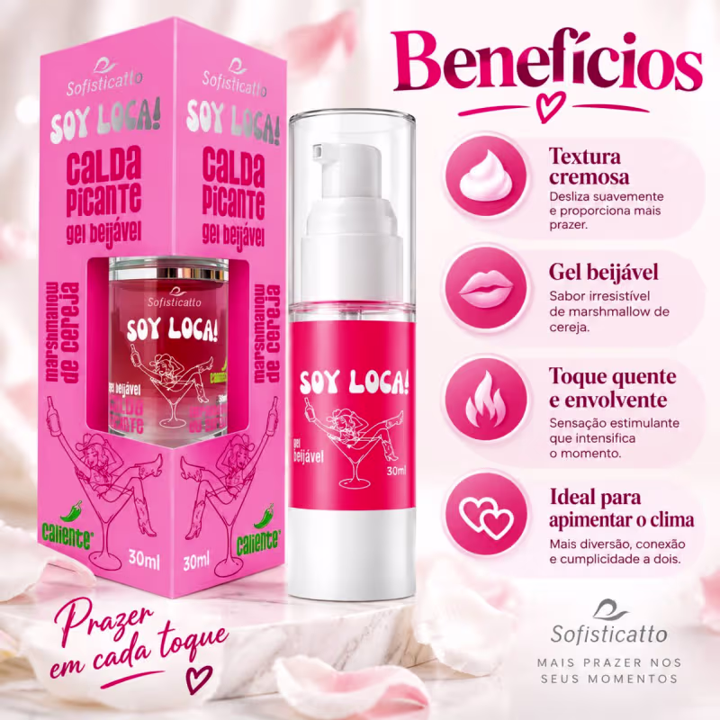 Soy Loca Calda Picante Beijável  Cereja 30ml Sofisticatto