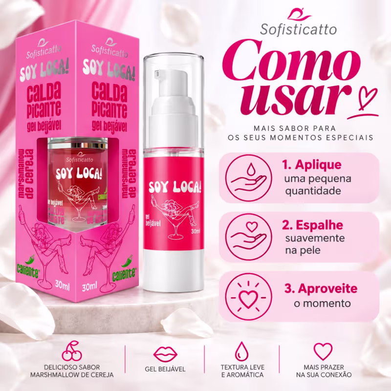 Soy Loca Calda Picante Beijável  Cereja 30ml Sofisticatto