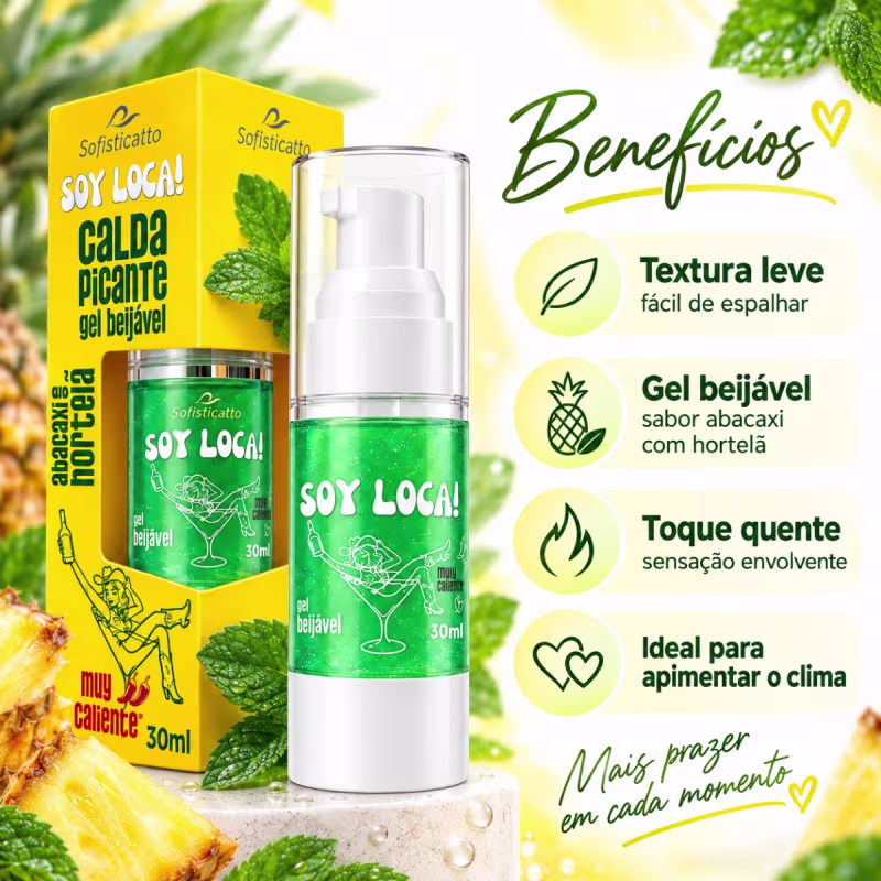Soy Loca Calda Picante Beijável  Abacaxi Com Hortelã