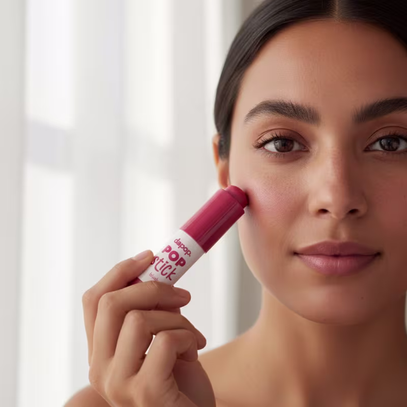Blush Bastão Pop Stick Dapop Vitamina E Manteiga Karitê Cor 02 Matte 7g