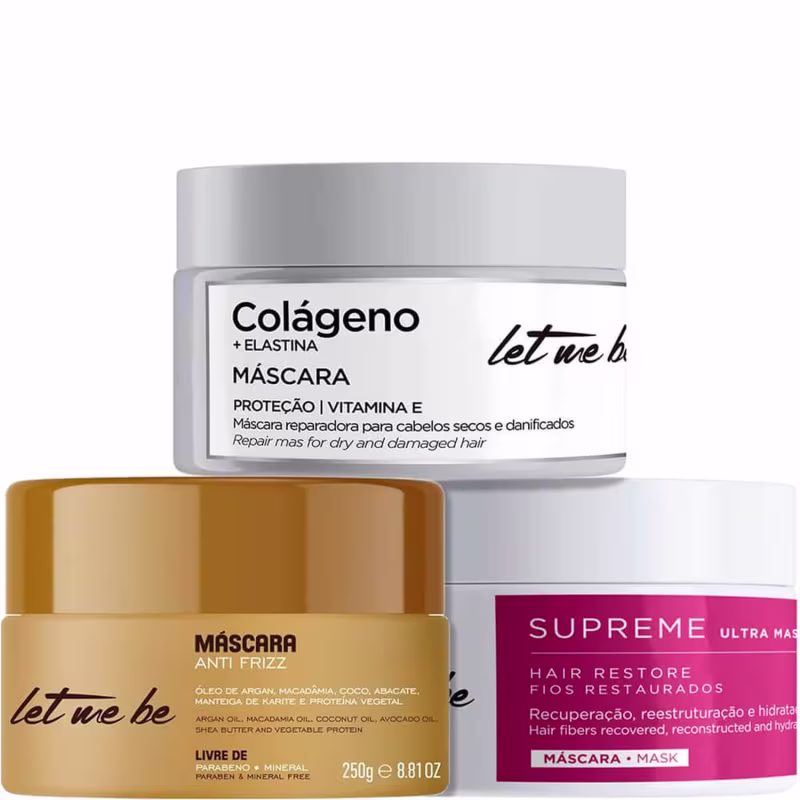 Let Me Be - Kit Cronograma Capilar Reparação Antifrizz (3 Produtos)