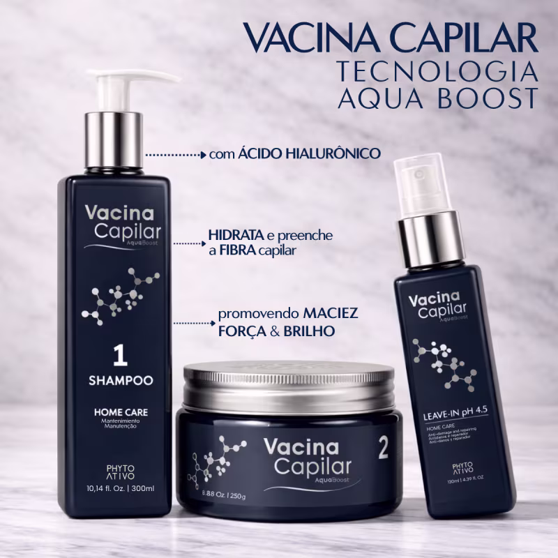 Kit Vacina Capilar Phyto Ativo Recuperação Intensa 3 Unidades