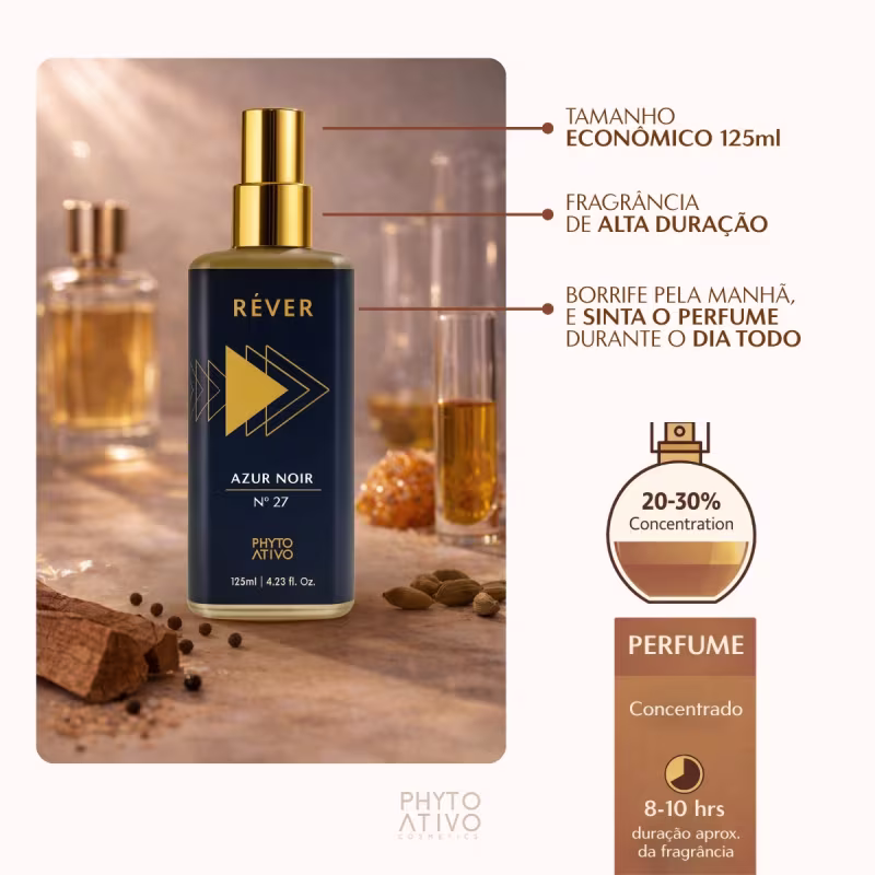 Perfume Masculino Rêver Azur Noir Phyto Ativo N 27 125ml