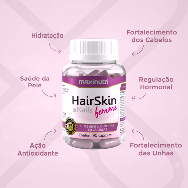 Kit 03 HairSkin Femme Biotina e Minerais Maxinutri 90 Caps