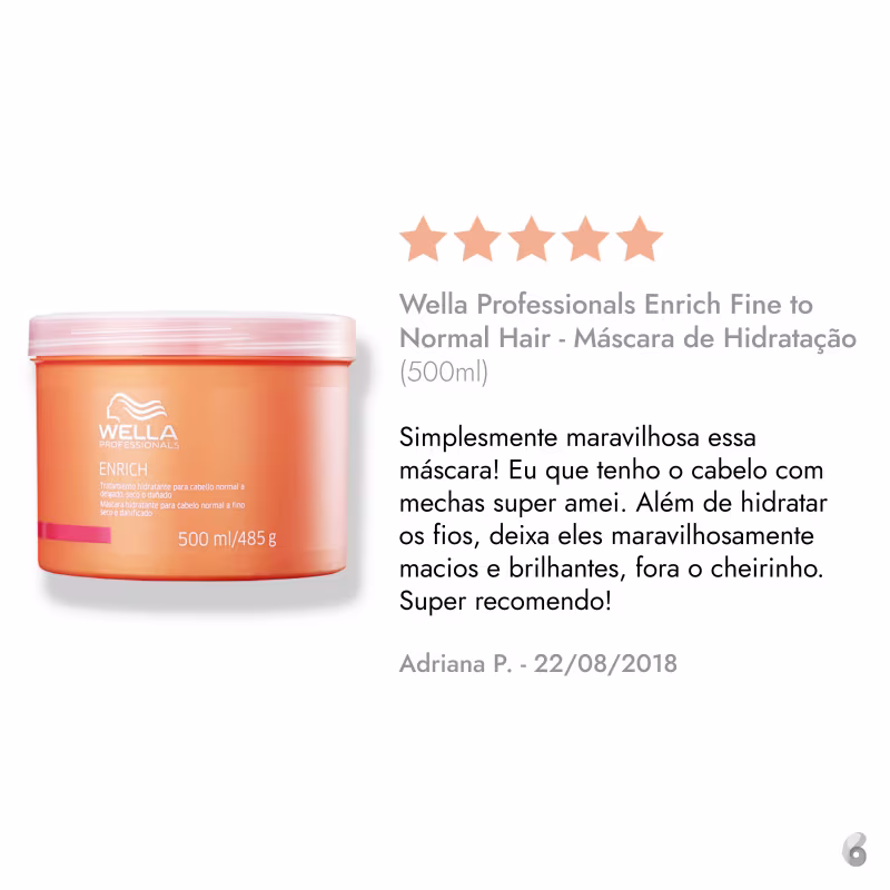 Wella Professionals Enrich Fine to Normal Hair - Máscara de Hidratação 500ml