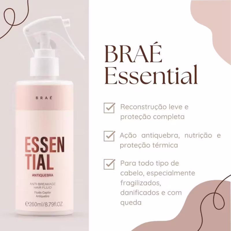 BRAÉ Essential Fluido Antiquebra com Proteção Térmica 260ml