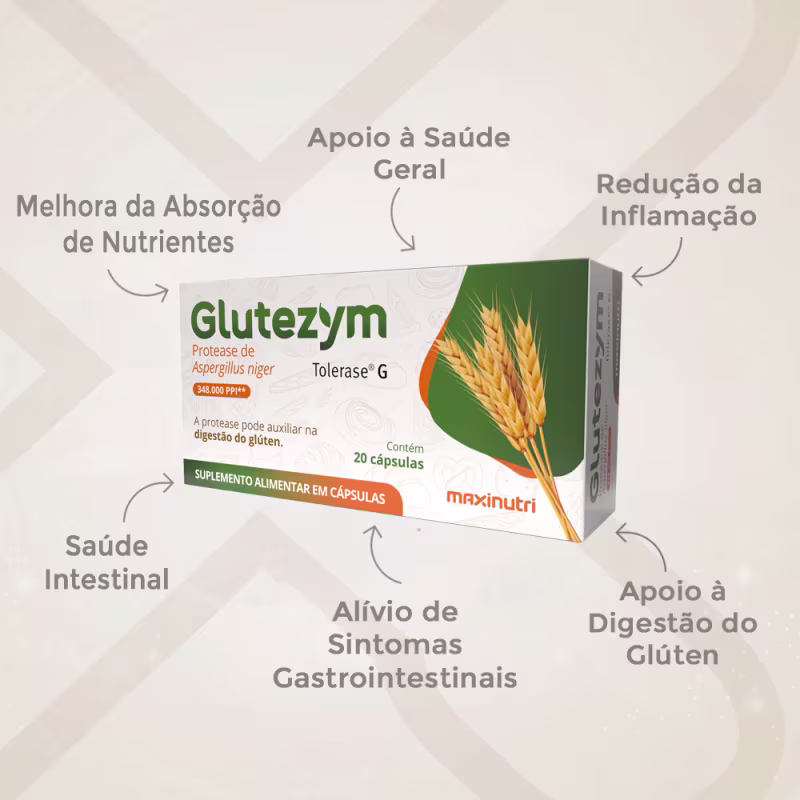 Kit 2 Glutezym Auxilia Digestão do Glúten Maxinutri 20 Caps