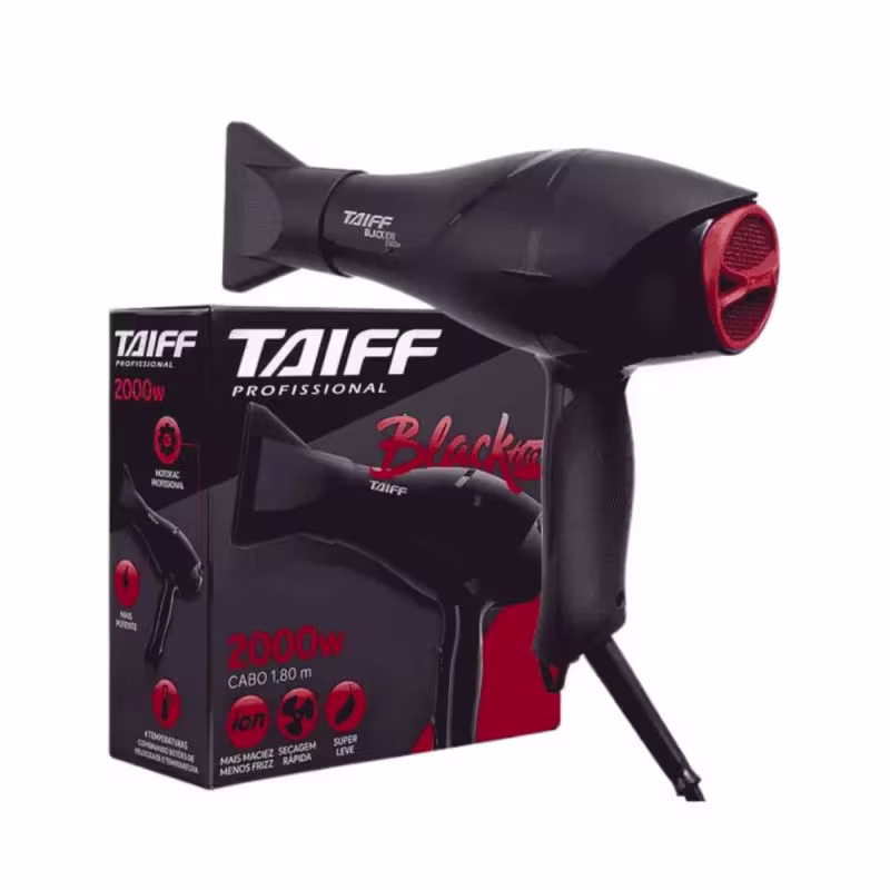 Secador Taiff Black Íon 2000W 220V Antifrizz Profissional