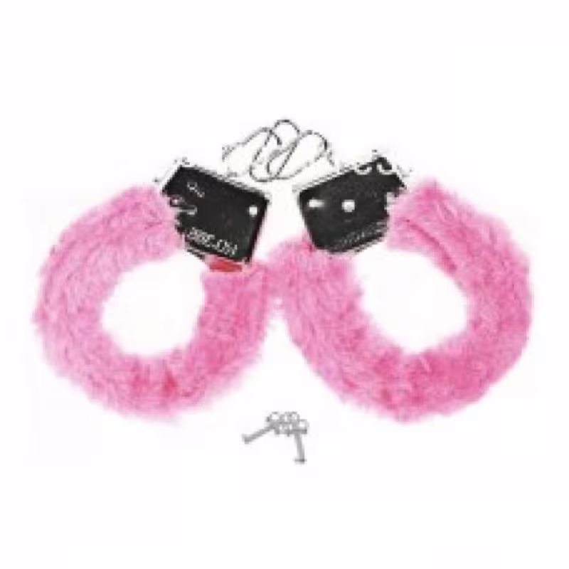 Algemas de Metal com Pelúcia Linha Hand Cuffs - Rosa