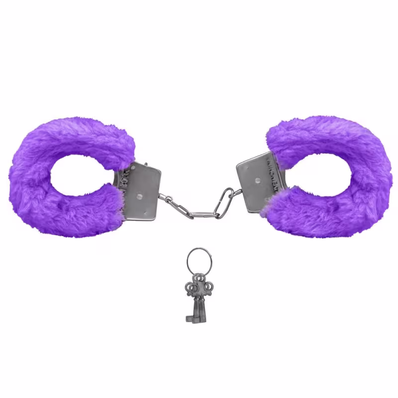 Algemas de Metal com Pelúcia Linha Hand Cuffs - Roxo