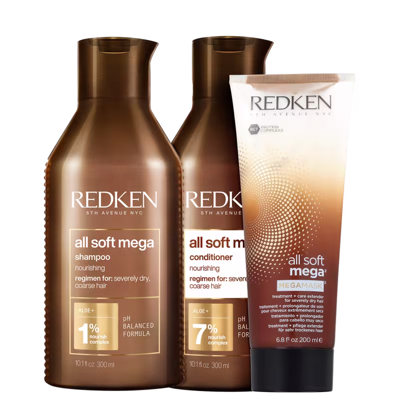 Kit Redken All Soft Mega MegaMask (3 Produtos)