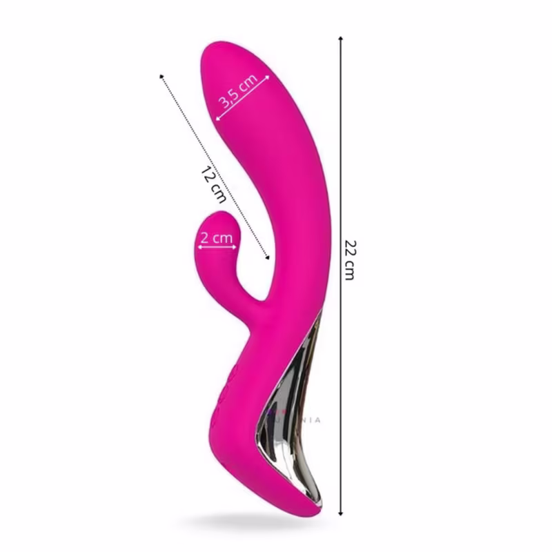 Muse Rosa Vibrador Ponto G e Clitóris Rabbit Movimento de Dedo Demons S-Hande em Silicone Recarregável